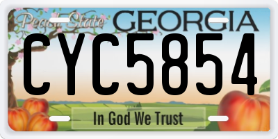 GA license plate CYC5854