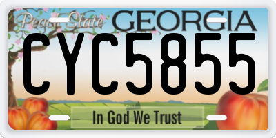 GA license plate CYC5855