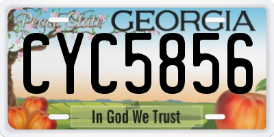 GA license plate CYC5856