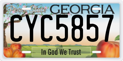 GA license plate CYC5857