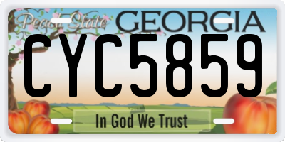 GA license plate CYC5859