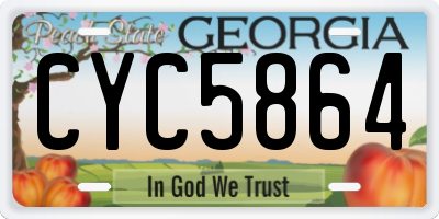 GA license plate CYC5864