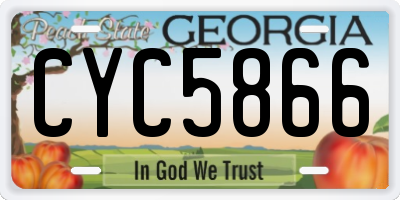 GA license plate CYC5866