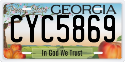 GA license plate CYC5869