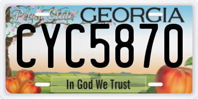 GA license plate CYC5870