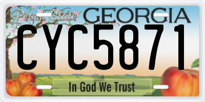 GA license plate CYC5871