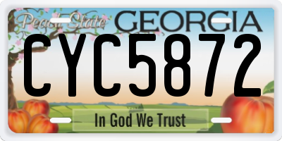 GA license plate CYC5872