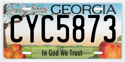 GA license plate CYC5873