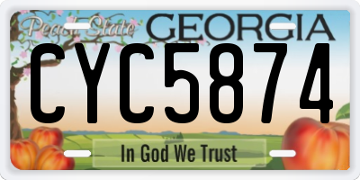 GA license plate CYC5874