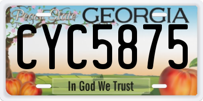 GA license plate CYC5875