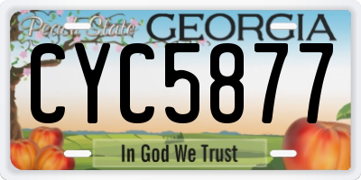 GA license plate CYC5877