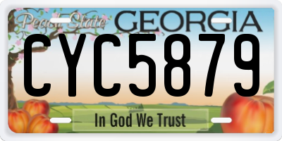 GA license plate CYC5879