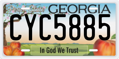 GA license plate CYC5885