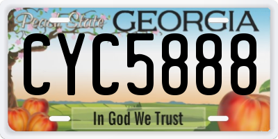 GA license plate CYC5888
