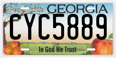 GA license plate CYC5889