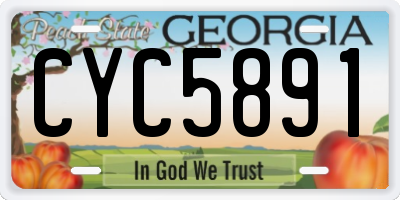 GA license plate CYC5891