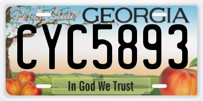 GA license plate CYC5893