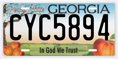 GA license plate CYC5894