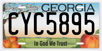 GA license plate CYC5895
