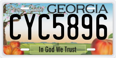 GA license plate CYC5896