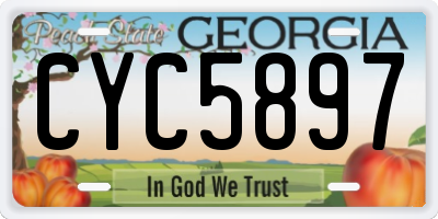 GA license plate CYC5897