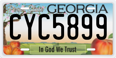 GA license plate CYC5899