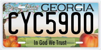 GA license plate CYC5900