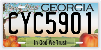 GA license plate CYC5901