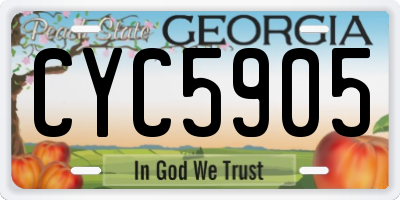 GA license plate CYC5905