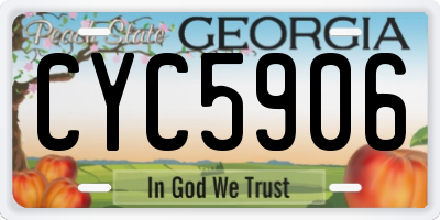 GA license plate CYC5906