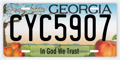 GA license plate CYC5907