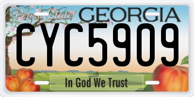 GA license plate CYC5909