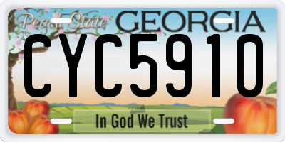 GA license plate CYC5910