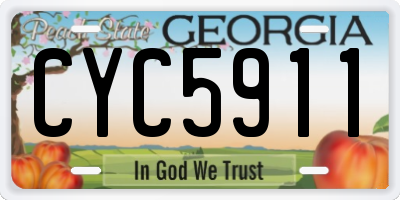 GA license plate CYC5911