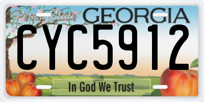 GA license plate CYC5912