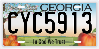 GA license plate CYC5913