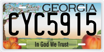 GA license plate CYC5915