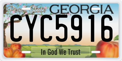 GA license plate CYC5916