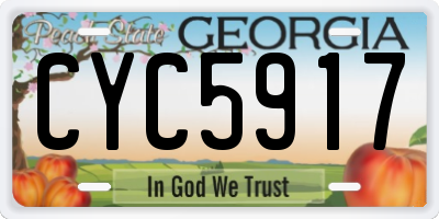 GA license plate CYC5917