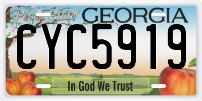 GA license plate CYC5919