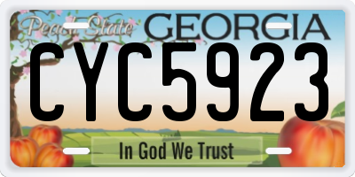 GA license plate CYC5923