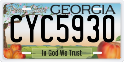GA license plate CYC5930