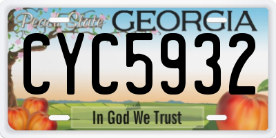 GA license plate CYC5932