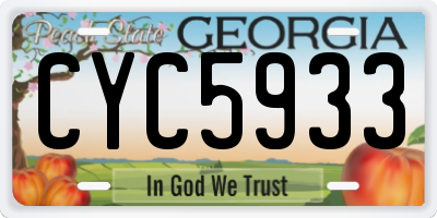 GA license plate CYC5933