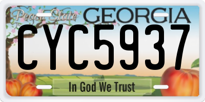GA license plate CYC5937