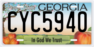 GA license plate CYC5940