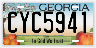 GA license plate CYC5941