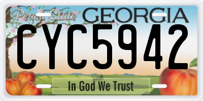 GA license plate CYC5942