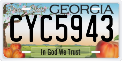 GA license plate CYC5943