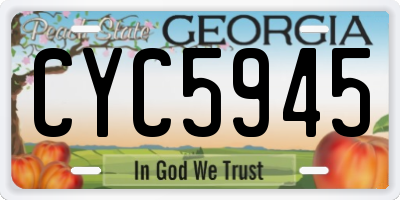 GA license plate CYC5945